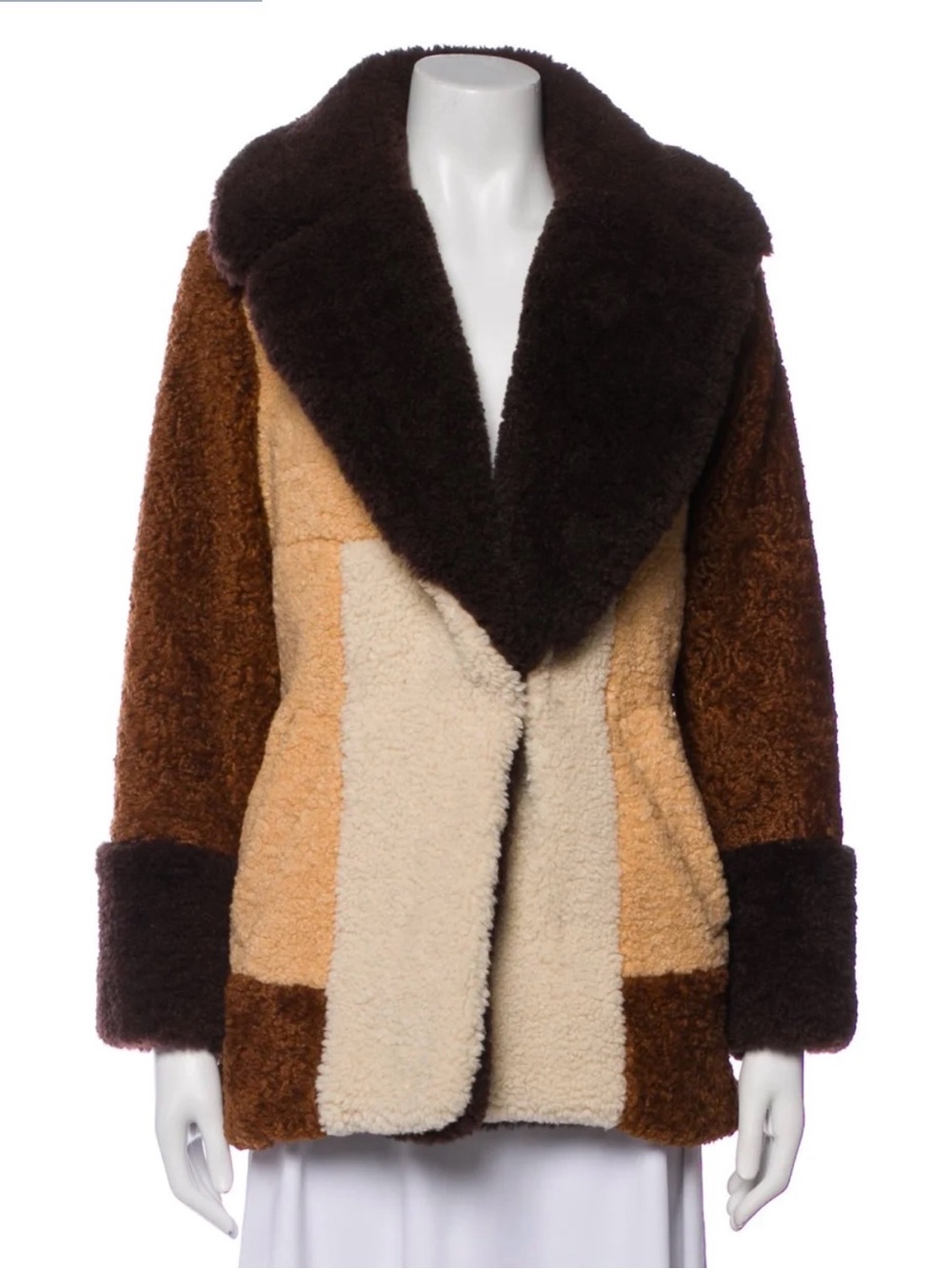 A.L.C Colorblock Faux Shearling Coat